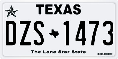 TX license plate DZS1473