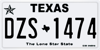 TX license plate DZS1474
