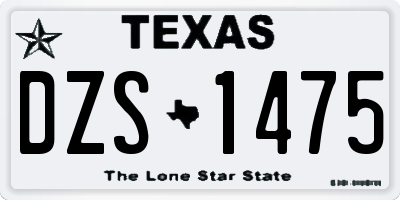 TX license plate DZS1475