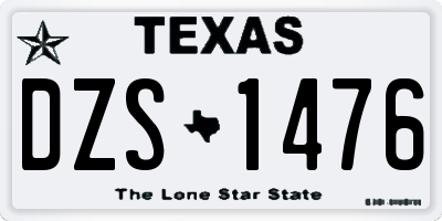 TX license plate DZS1476