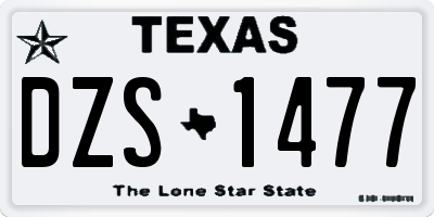 TX license plate DZS1477
