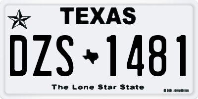 TX license plate DZS1481