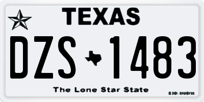 TX license plate DZS1483
