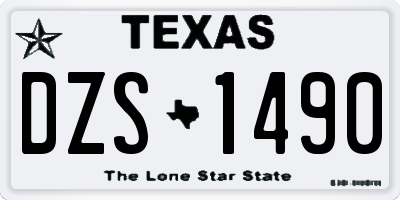 TX license plate DZS1490