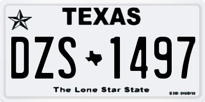 TX license plate DZS1497