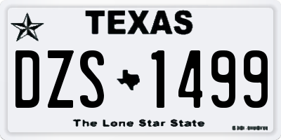 TX license plate DZS1499