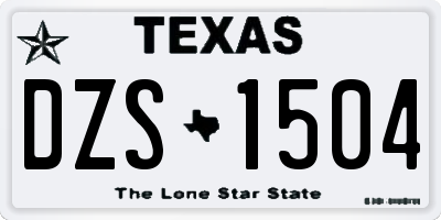 TX license plate DZS1504