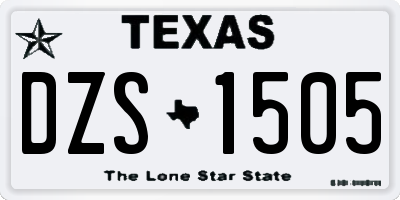 TX license plate DZS1505
