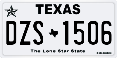 TX license plate DZS1506