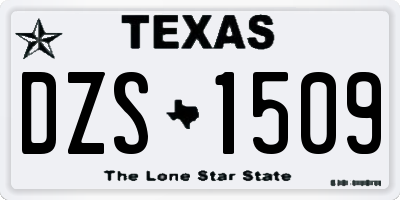 TX license plate DZS1509