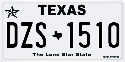 TX license plate DZS1510