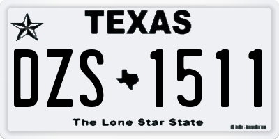 TX license plate DZS1511