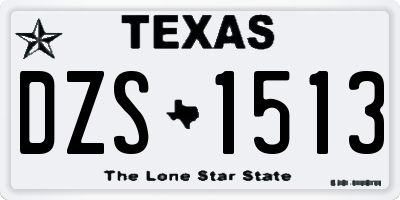TX license plate DZS1513