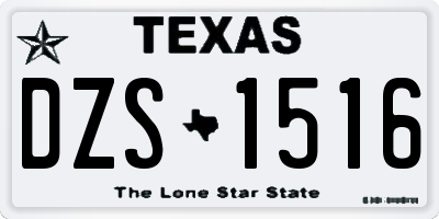 TX license plate DZS1516