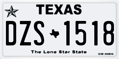 TX license plate DZS1518