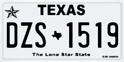 TX license plate DZS1519