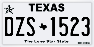 TX license plate DZS1523