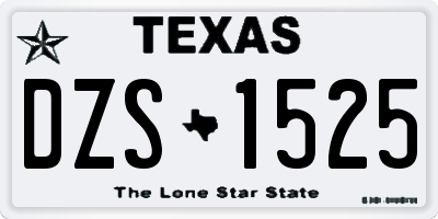 TX license plate DZS1525