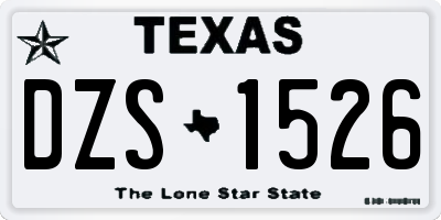 TX license plate DZS1526