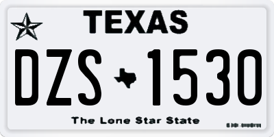 TX license plate DZS1530