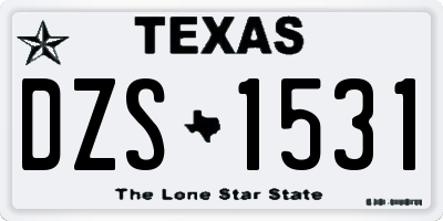 TX license plate DZS1531