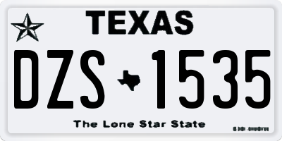 TX license plate DZS1535