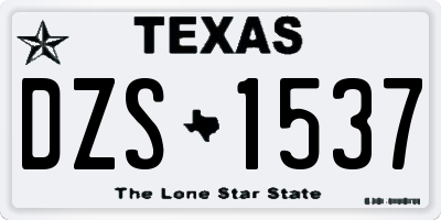 TX license plate DZS1537