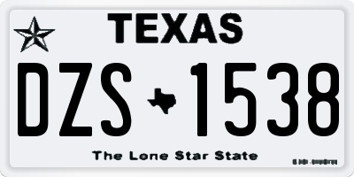 TX license plate DZS1538