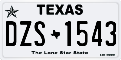 TX license plate DZS1543