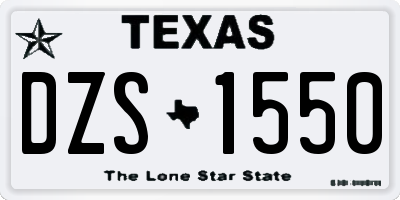 TX license plate DZS1550