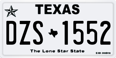 TX license plate DZS1552