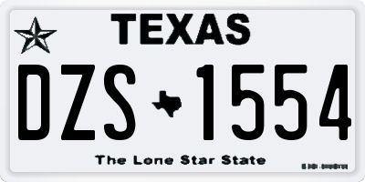 TX license plate DZS1554