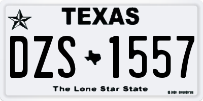 TX license plate DZS1557
