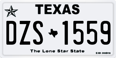 TX license plate DZS1559