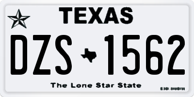 TX license plate DZS1562