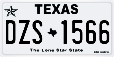 TX license plate DZS1566