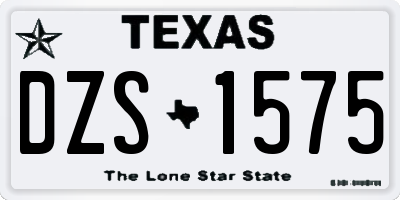 TX license plate DZS1575