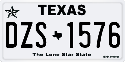TX license plate DZS1576