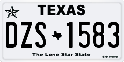 TX license plate DZS1583