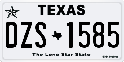 TX license plate DZS1585