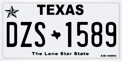 TX license plate DZS1589