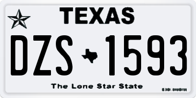 TX license plate DZS1593