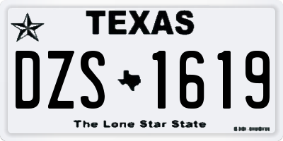 TX license plate DZS1619