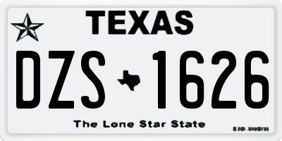 TX license plate DZS1626