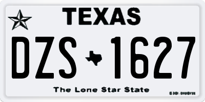 TX license plate DZS1627