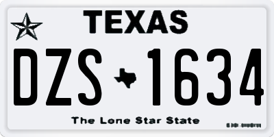 TX license plate DZS1634