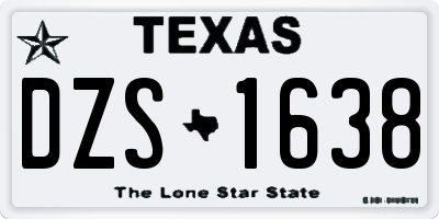 TX license plate DZS1638