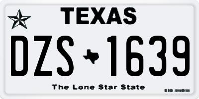 TX license plate DZS1639