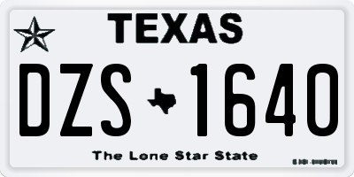 TX license plate DZS1640