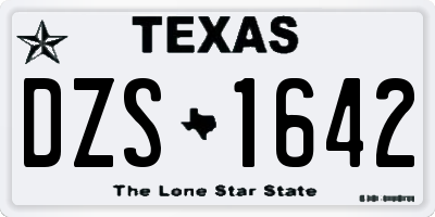 TX license plate DZS1642